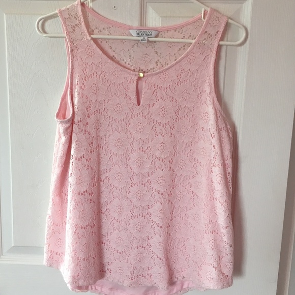 Ellen Tracy vintage ballet pink lace top, size M - Picture 2 of 7